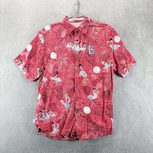 St Louis Cardinals Shirt Mens Medium Pink MLB Baseball Tommy Bahama Flamingo